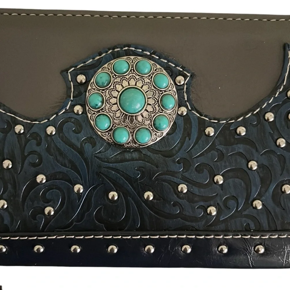 Western Unbranded Turquoise Stone Wallet.
